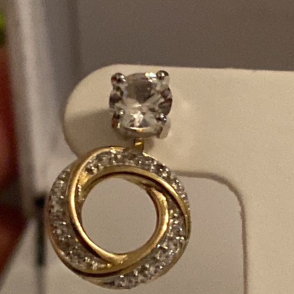 925 3 WAY earrings diamond and White sapphire - Picture 9 of 12